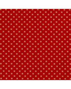 50x145 cm Cotton christmas stars red/gold