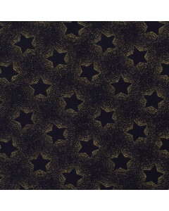 50x145 cm Cotton christmas stars navy/gold