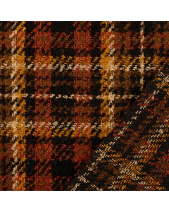 Tweed fabric yarn dyed check brown
