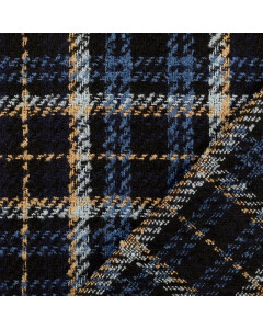 Tweed fabric yarn dyed check blue