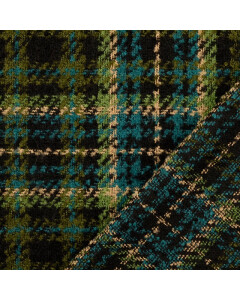 Tweed fabric yarn dyed check green