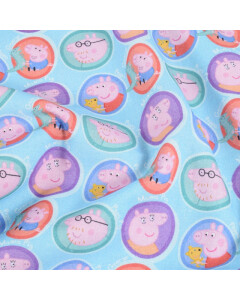 cotton poplin Peppa Pig light blue
