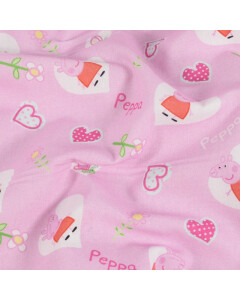 cotton poplin Peppa Pig hearts light pink