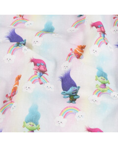 cotton poplin Trolls rainbow