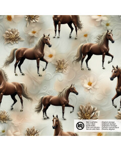 Softshell digital print horses beige