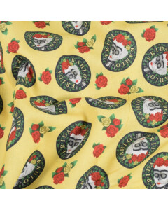 cotton poplin Frida Khalo yellow