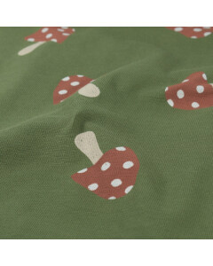 terry crepe mushrooms forest green