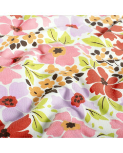 Cotton jersey flowers offwhite