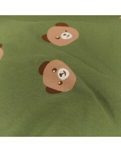 terry crepe bears forest green