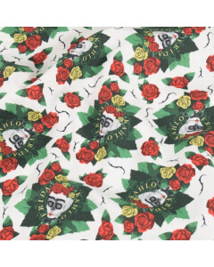 cotton poplin Frida Khalo white