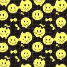 Jogging fabric digital printed smileys black/yellow