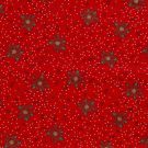 Cotton christmas flowers red/gold