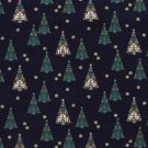 Cotton christmas trees navy/gold
