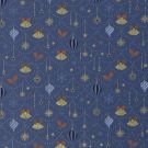 Cotton christmas ornaments steel blue/gold