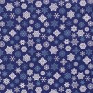 Cotton christmas snowflakes navy