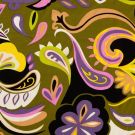 Viscose poplin flowers green