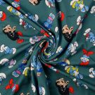 Cotton jersey digital print smurfs petrol