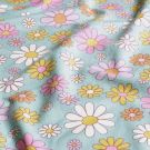 Cotton jersey flowers mint