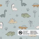 50x150cm cotton jersey dinos baby blue