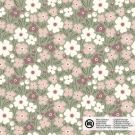 Cotton poplin flowers olive green