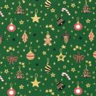 Cotton christmas balls green/gold
