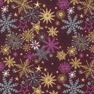 Cotton christmas stars wine-red/gold