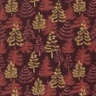 Cotton christmas trees wine-red/gold