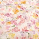 Cotton muslin digital printed flowers offwhite