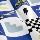 Cotton jersey skateboard patchwork white