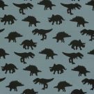 French terry digital print dinos steel blue