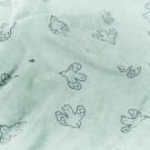 Stretch terry towelling printed birds mint