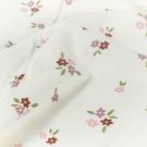 Stretch terry towelling printed flowers offwhite