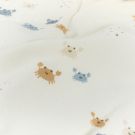 Stretch terry towelling printed crabs offwhite