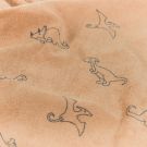 Stretch terry towelling printed dinos terra pink