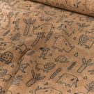 Stretch terry towelling printed animals terra pink