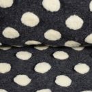 Boiled wool dark grey with white dots