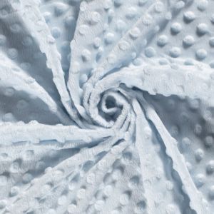 Minky fleece dots light blue
