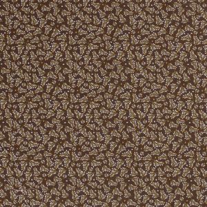 Cotton poplin printed flowers brown