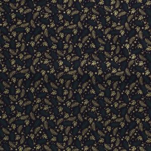 Cotton christmas twigs navy/gold