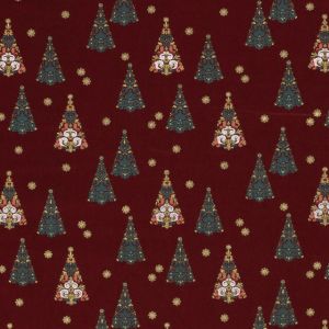 Cotton christmas trees red/gold