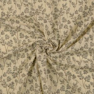 Seersucker vintage flowers grey