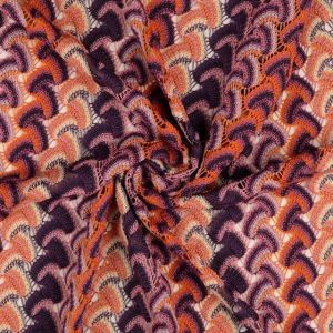 Crochet lace geometric brown/green