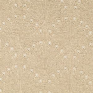 Viscose linen embroidery beige