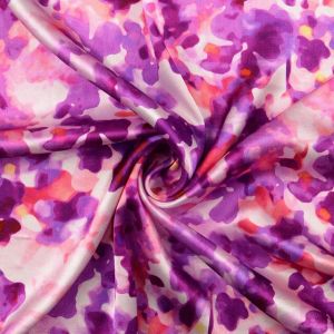 Viscose satin digital print fur fuchsia