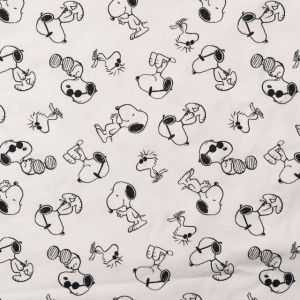 Cotton jersey digital print snoopy white