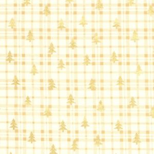 Cotton christmas trees offwhite/gold