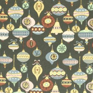 Cotton christmas balls dark green/gold