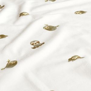 Cotton jersey digital print sloth offwhite