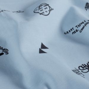Cotton jersey texts baby blue