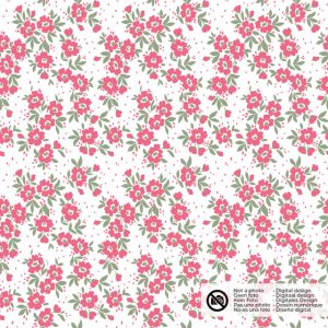 Cotton poplin flowers pink